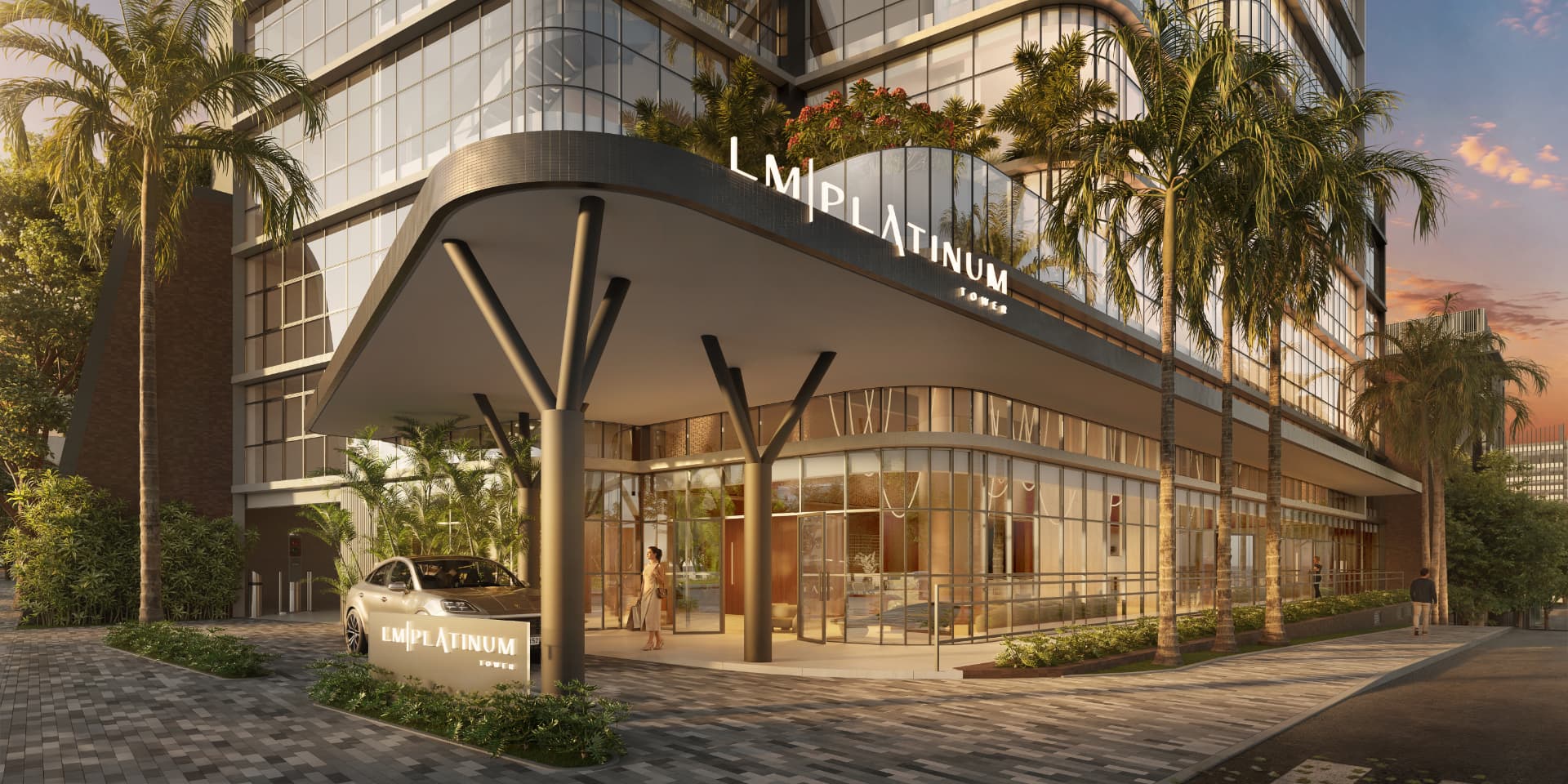 Chegada e marquise do LM Platinum Tower